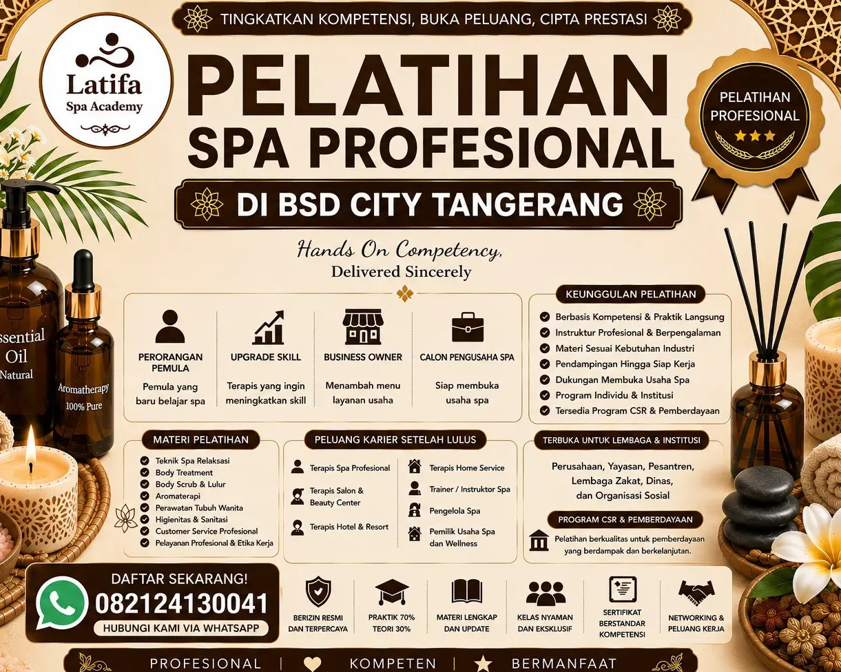 Pelatihan Spa Profesional di BSD City Tangerang 082124130041